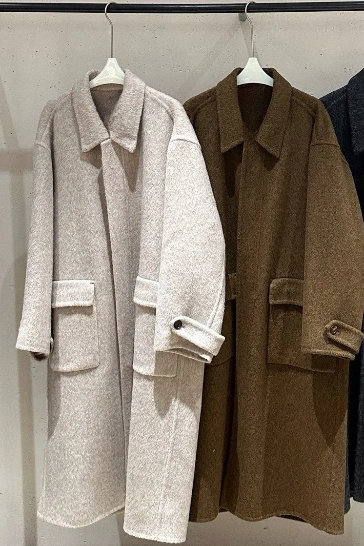 100% wool suit collar minimalistic coat | 3 color