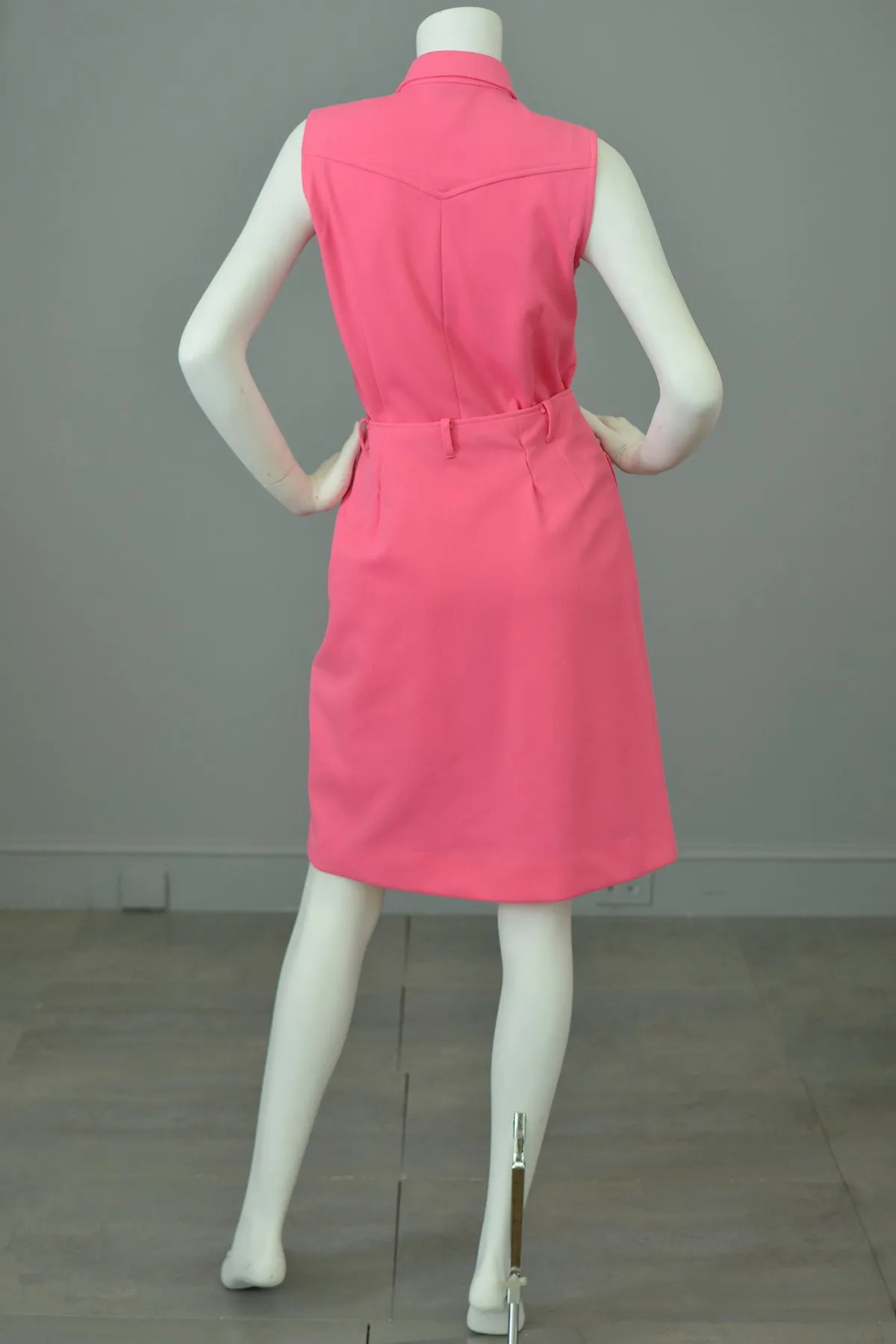 1970s Barbie Hot Pink Romper and Matching Skirt Two Piece Set