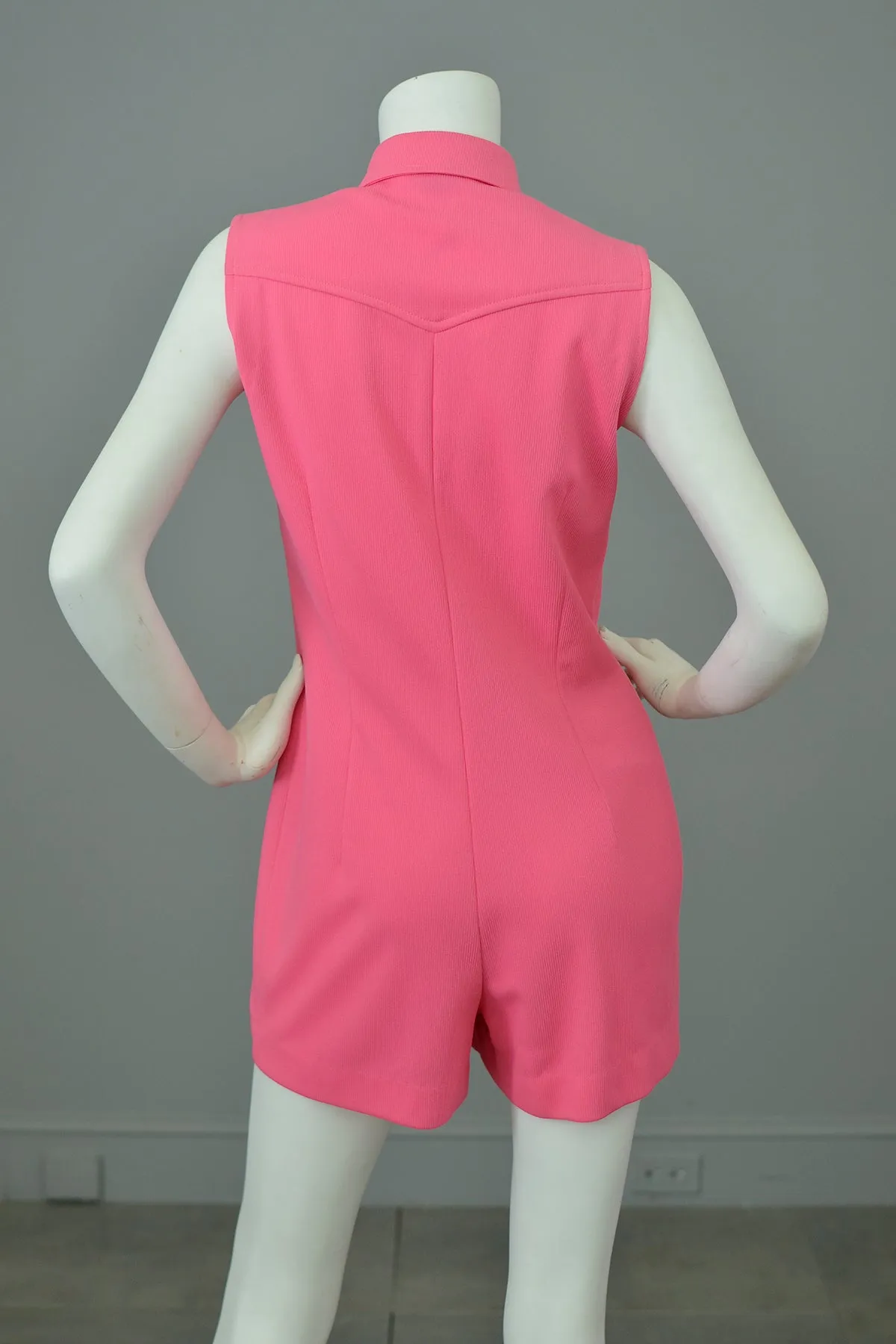 1970s Barbie Hot Pink Romper and Matching Skirt Two Piece Set