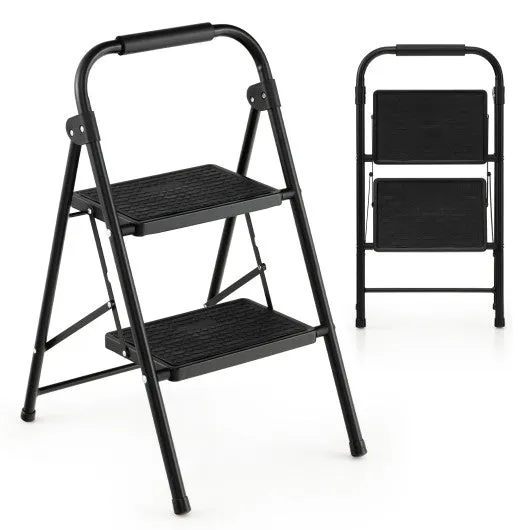 2-Step/3-Step Ladder with Wide Anti-Slip Pedal-2-Step