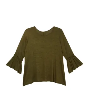 Anabel Bell Sleeve Tee | Olive Green