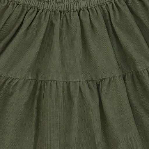 AO76 FOREST GREEN TIERED SKIRT [Final Sale]