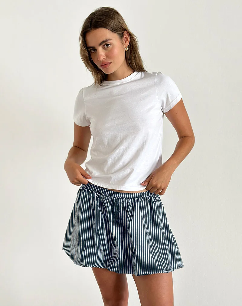 Arife Mini Skirt in Black and Grey Mono Stripe