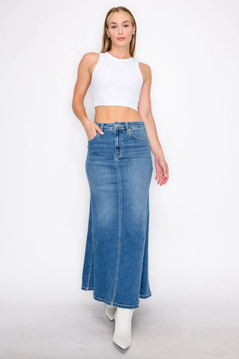 Astrid Denim Mermaid Maxi Skirt