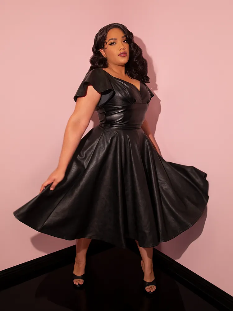 Bad Girl Circle Skirt in Vegan Leather - Vixen by Micheline Pitt