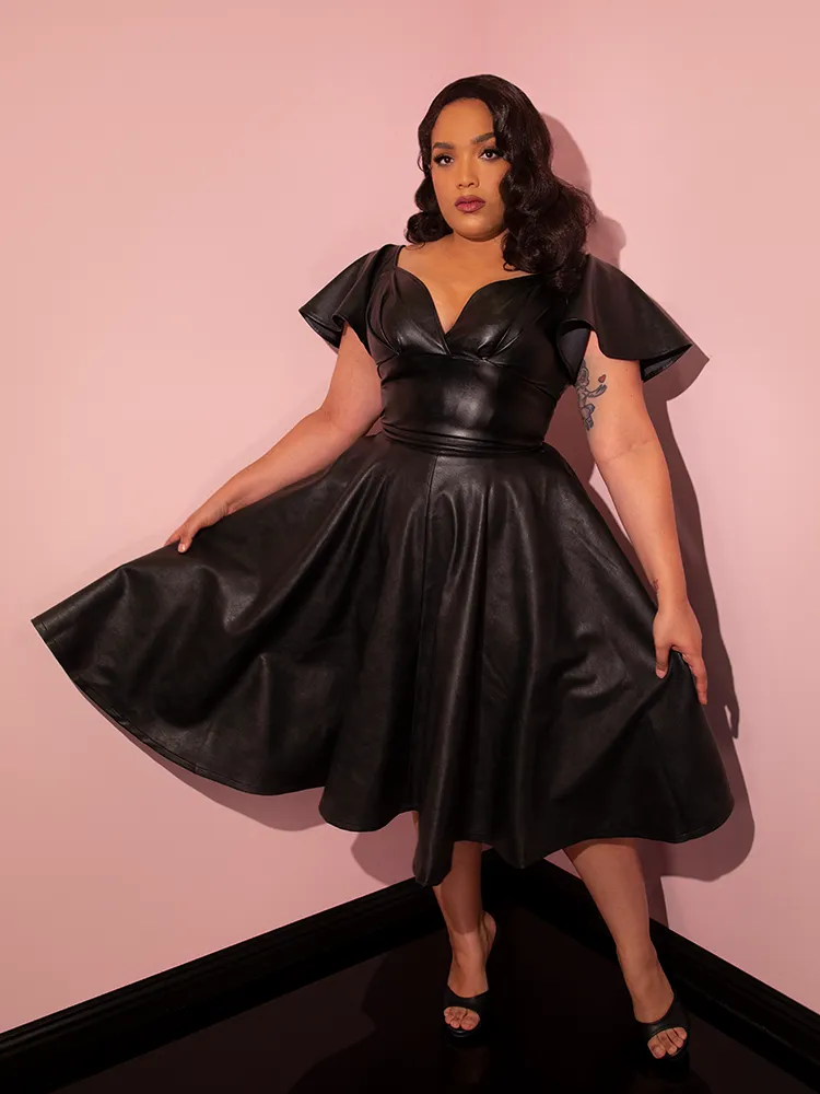 Bad Girl Circle Skirt in Vegan Leather - Vixen by Micheline Pitt