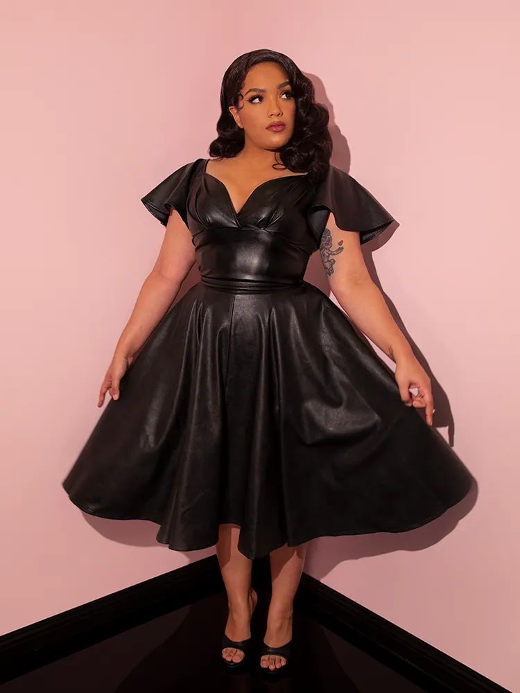 Bad Girl Circle Skirt in Vegan Leather - Vixen by Micheline Pitt