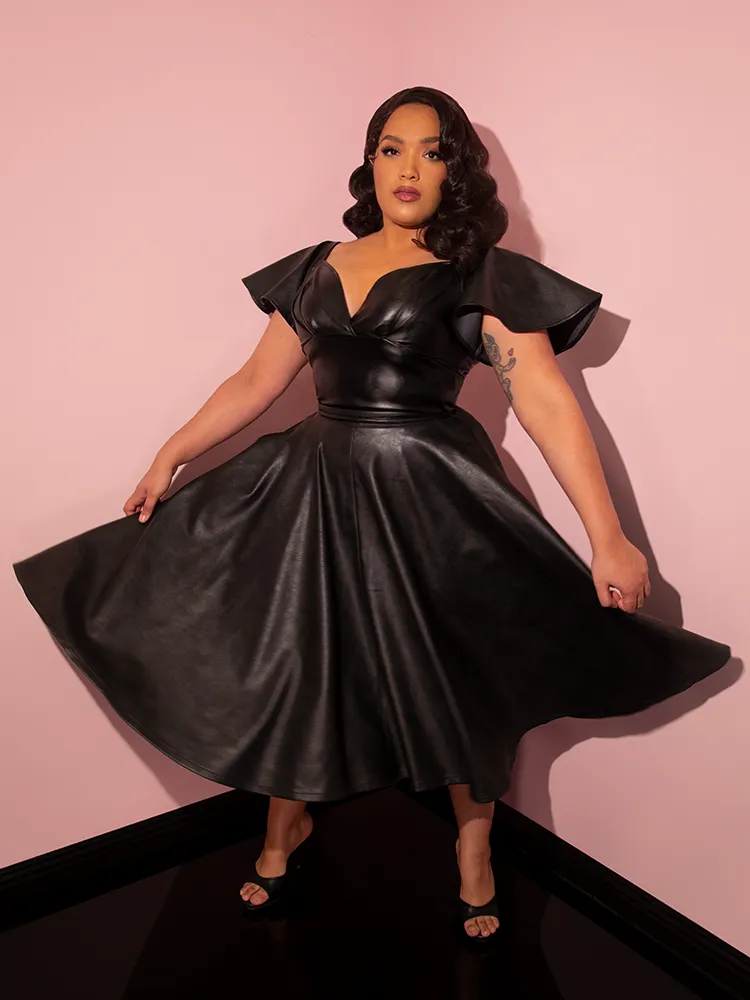 Bad Girl Circle Skirt in Vegan Leather - Vixen by Micheline Pitt