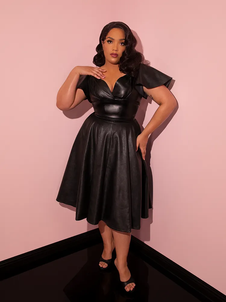 Bad Girl Circle Skirt in Vegan Leather - Vixen by Micheline Pitt