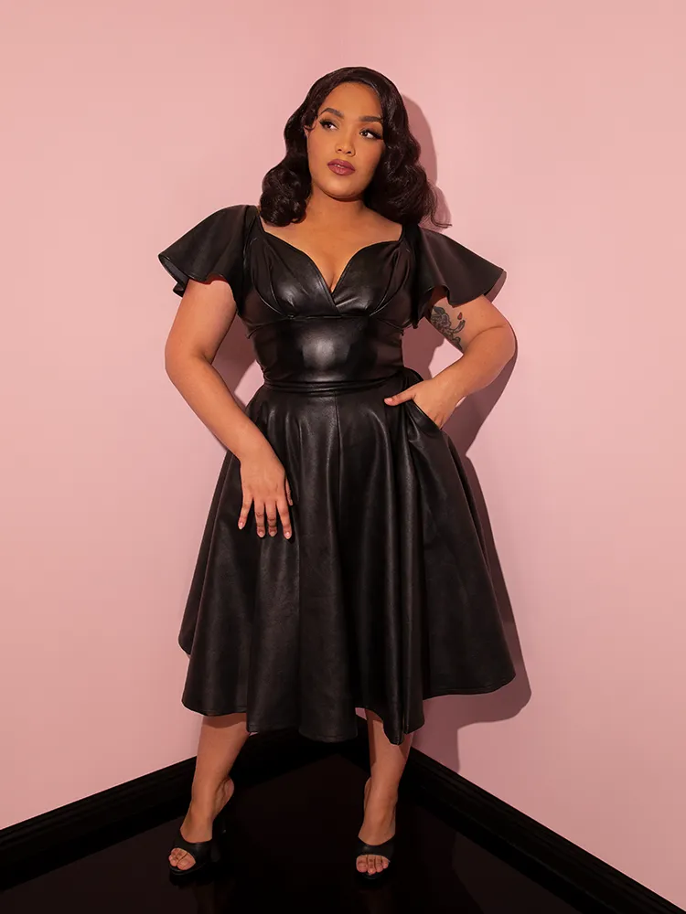 Bad Girl Circle Skirt in Vegan Leather - Vixen by Micheline Pitt