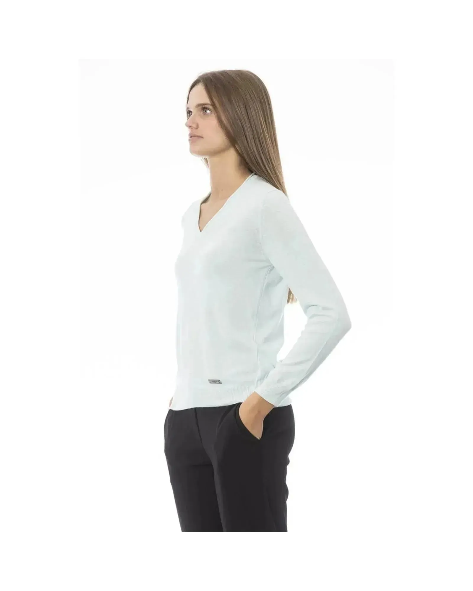 Baldinini Trend Women's Light Blue Polyamide Sweater - M