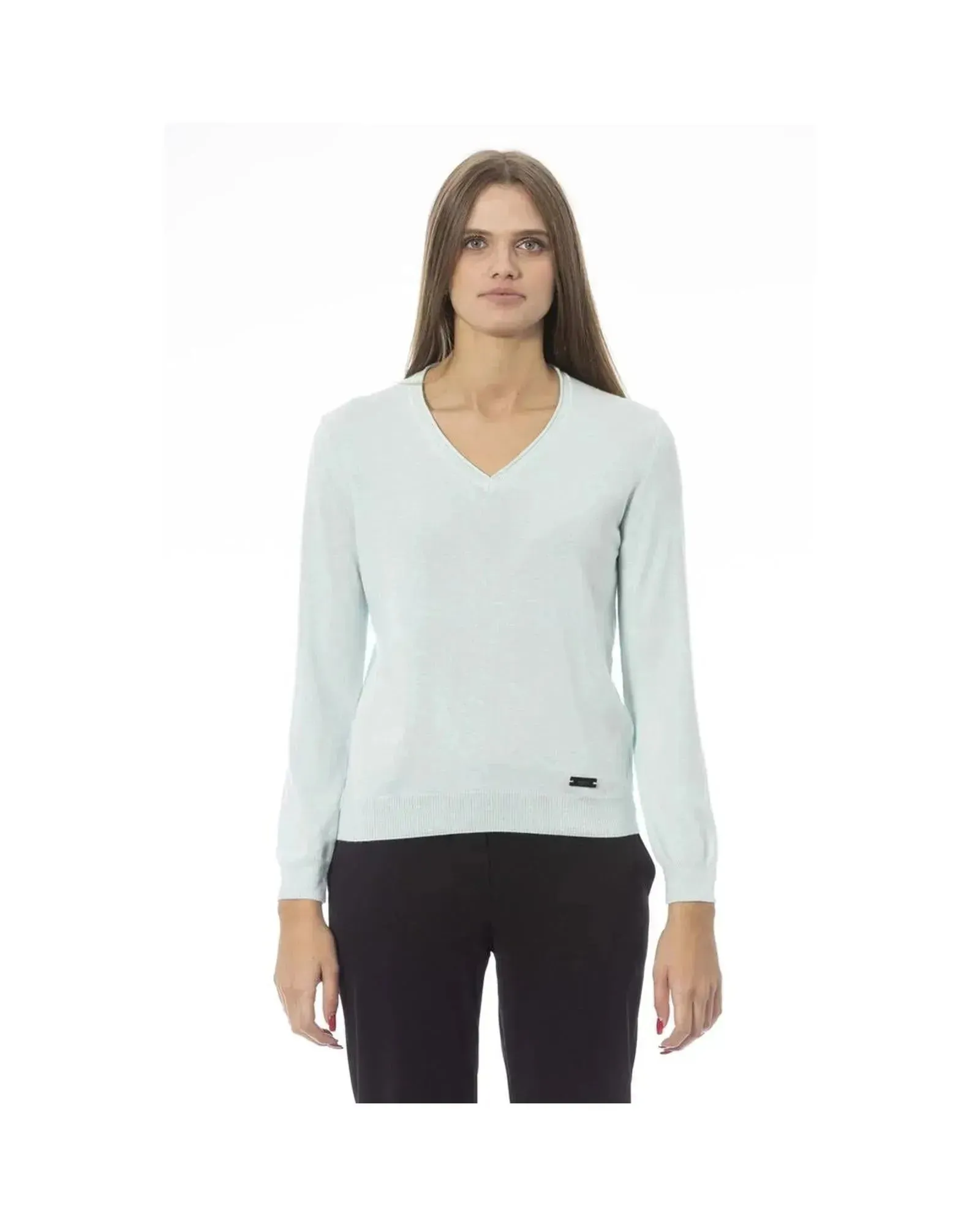 Baldinini Trend Women's Light Blue Polyamide Sweater - M