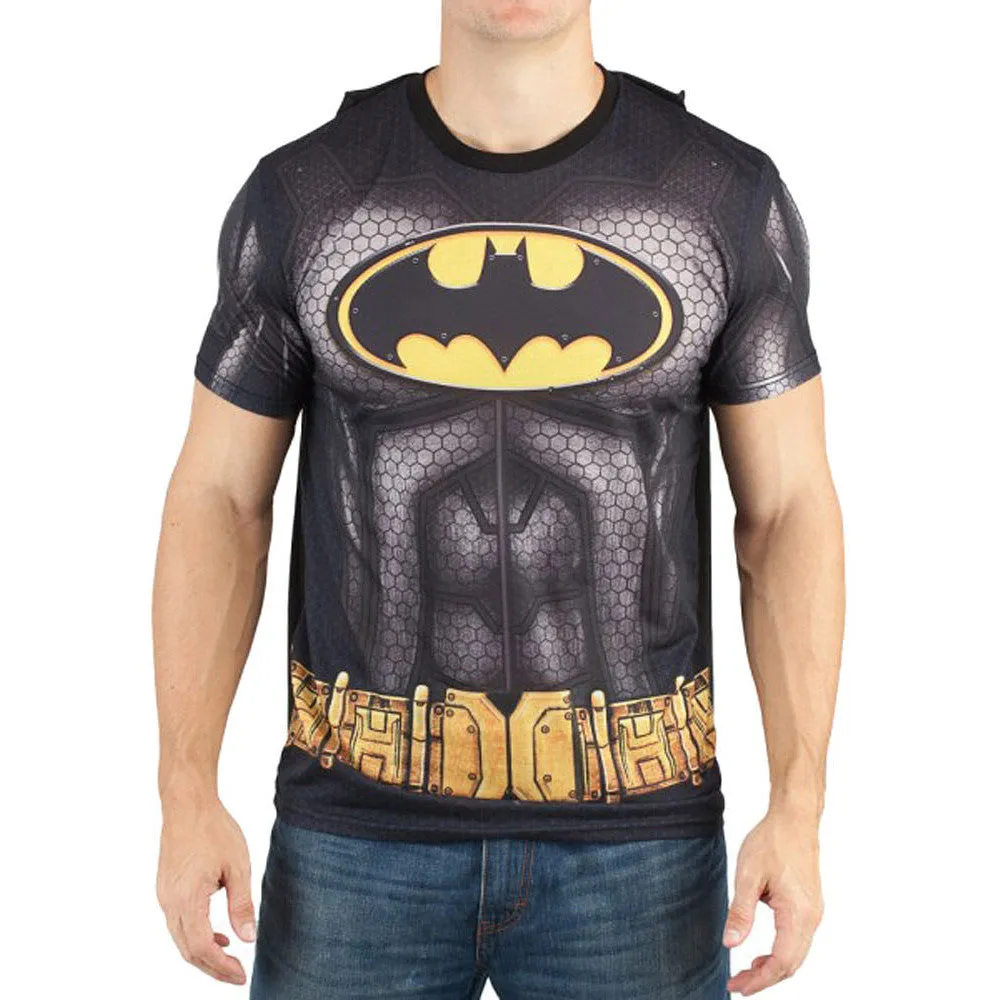 Batman Sublimated Men's Costume T-Shirt With Cape