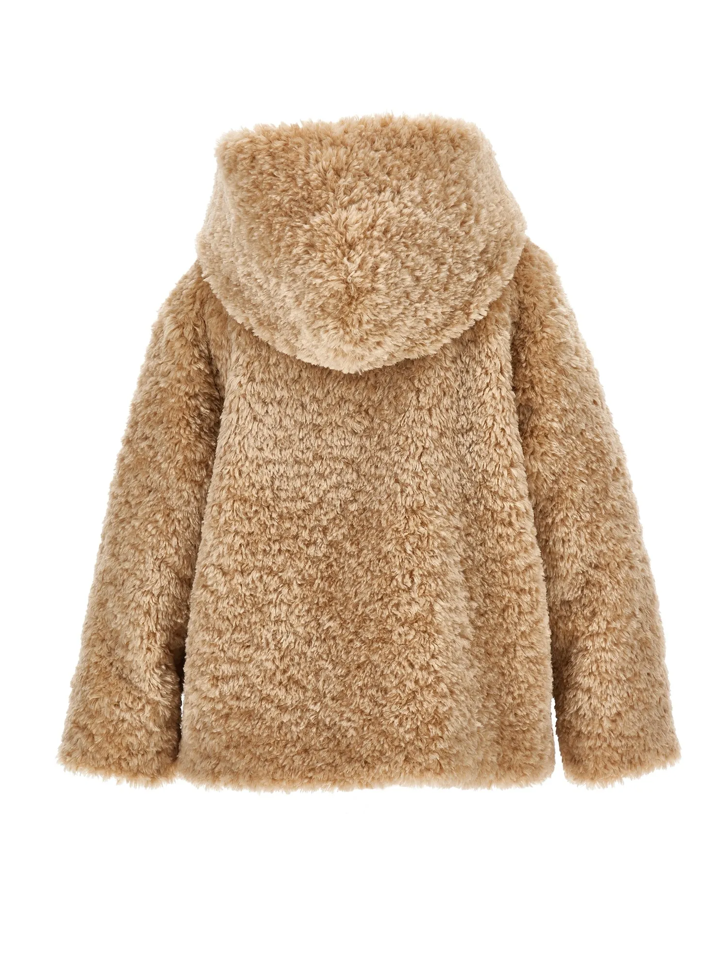 Beige Hooded Teddy Jacket