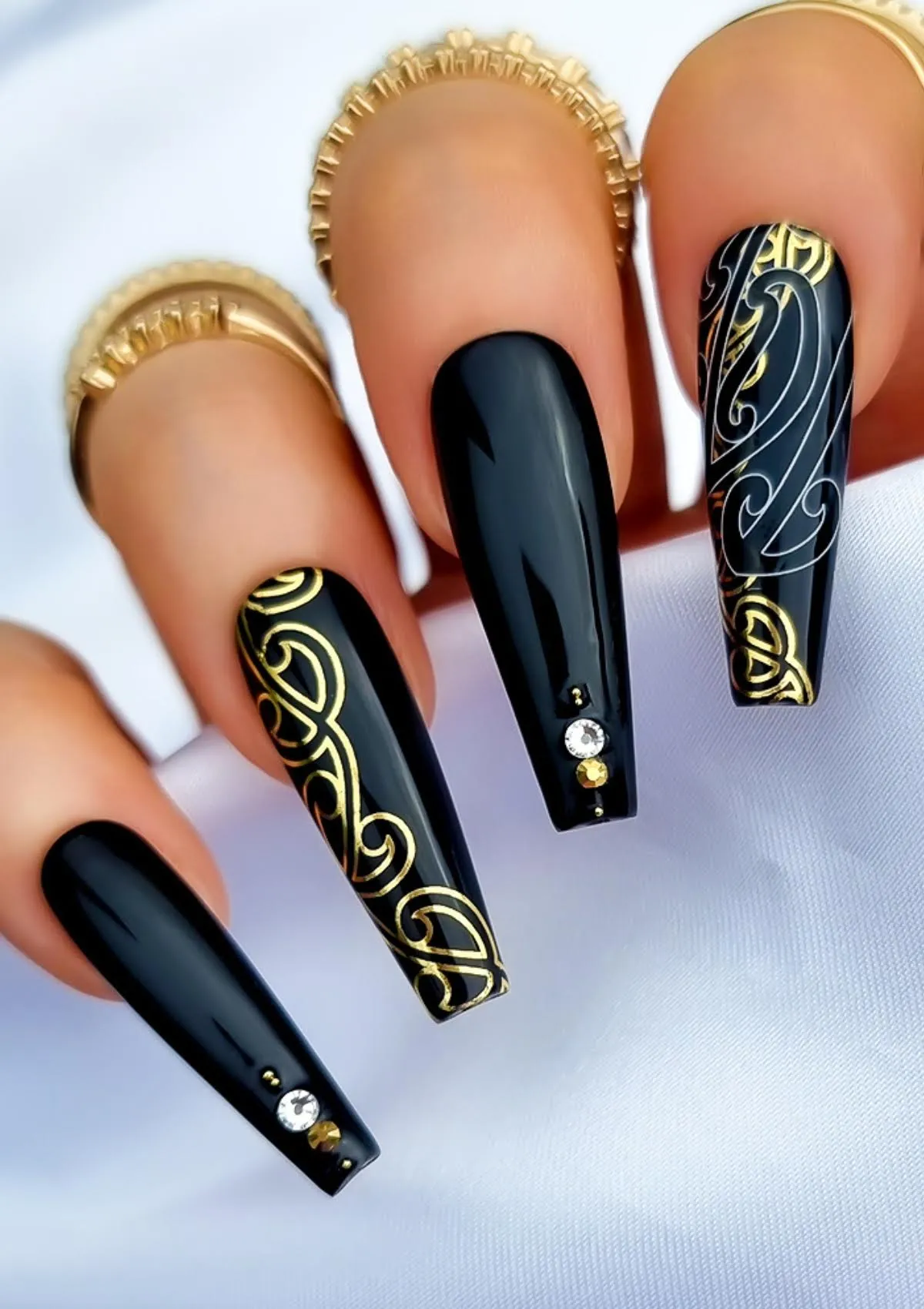 Black & White Nail Transfer Tattoos