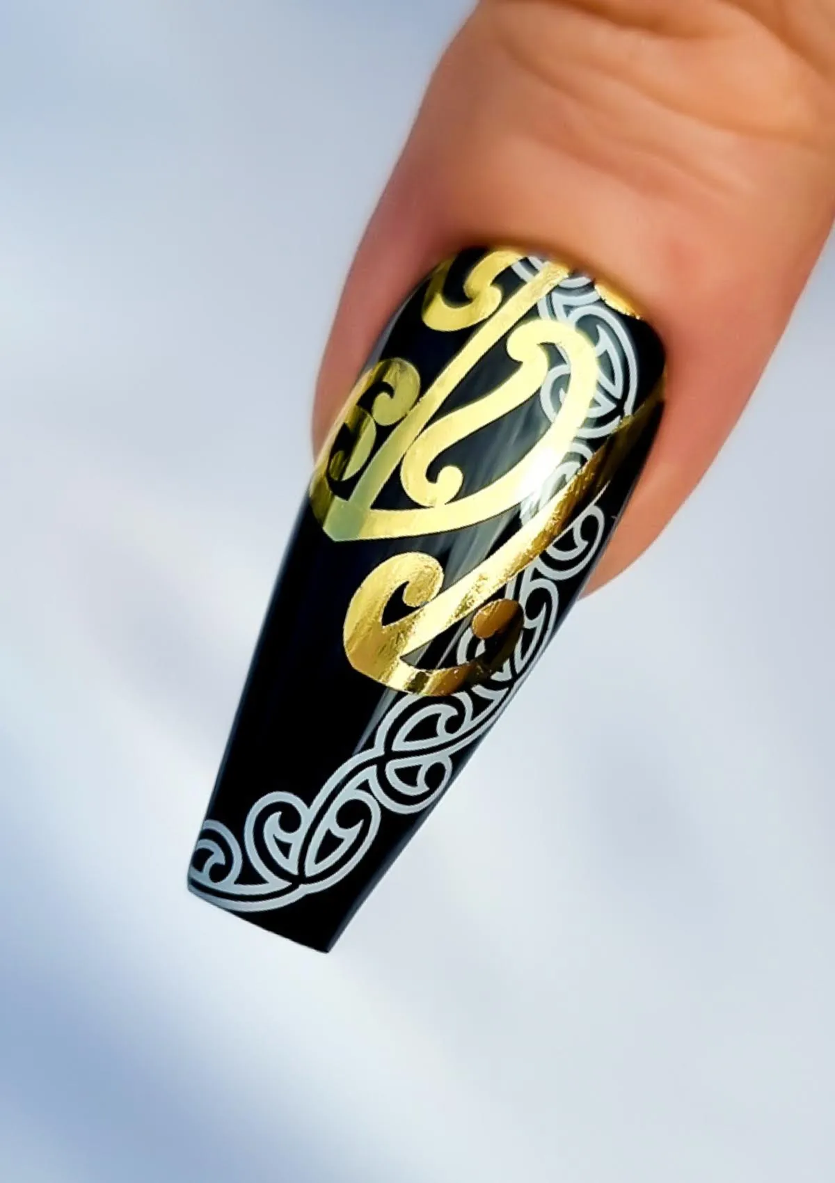 Black & White Nail Transfer Tattoos