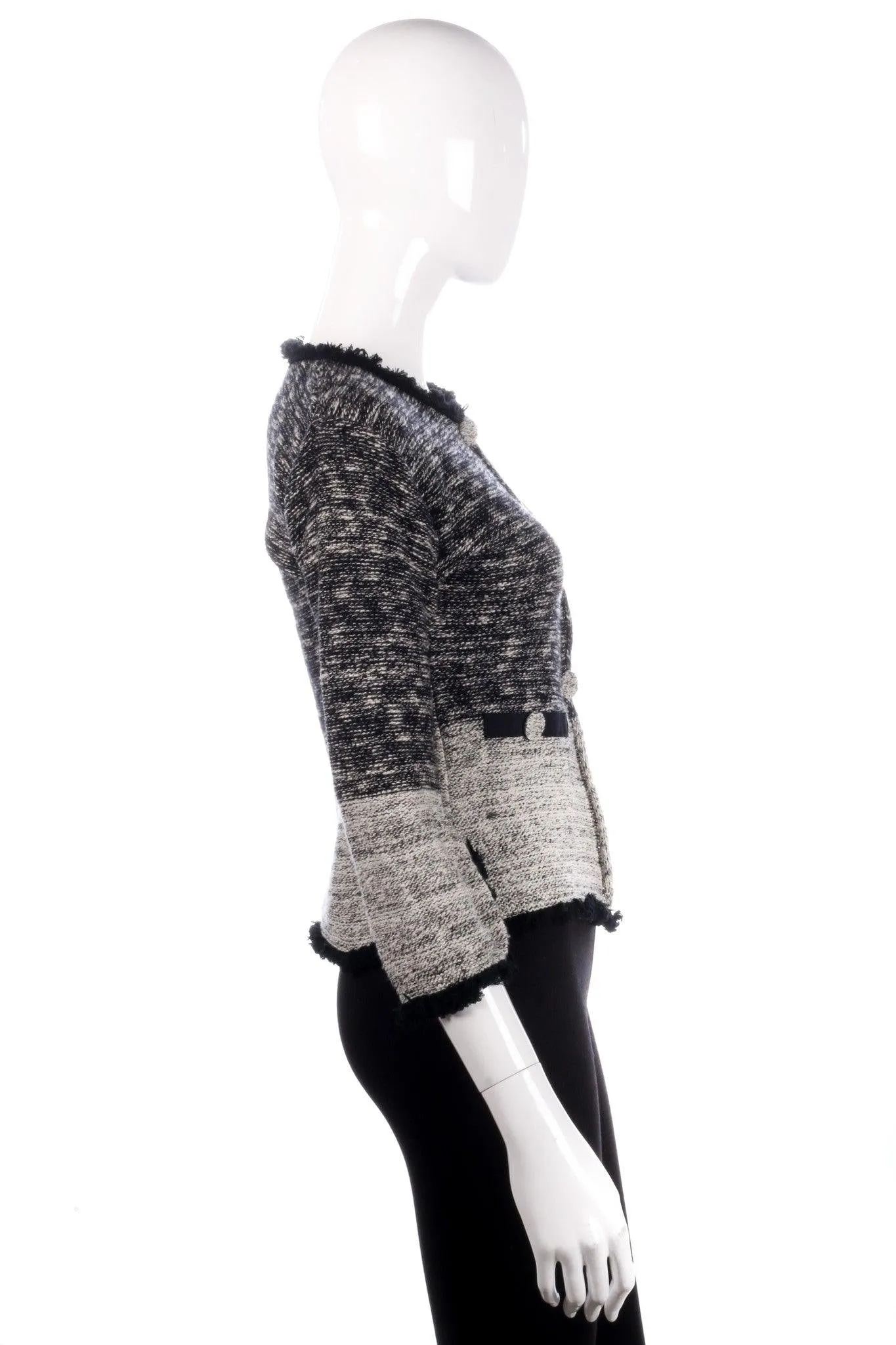 Black and grey woven cardigan size S