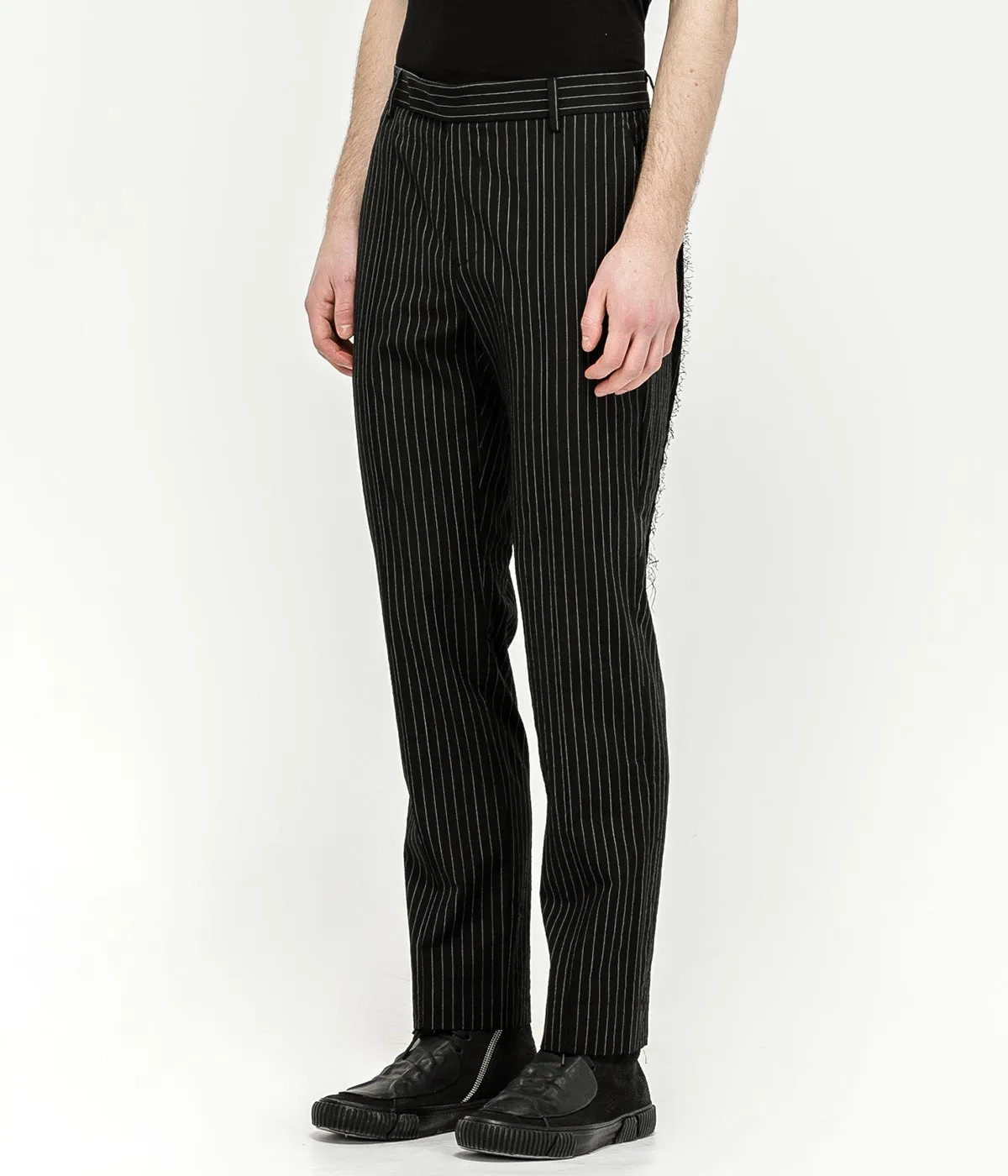 Black Striped Slim Trouser