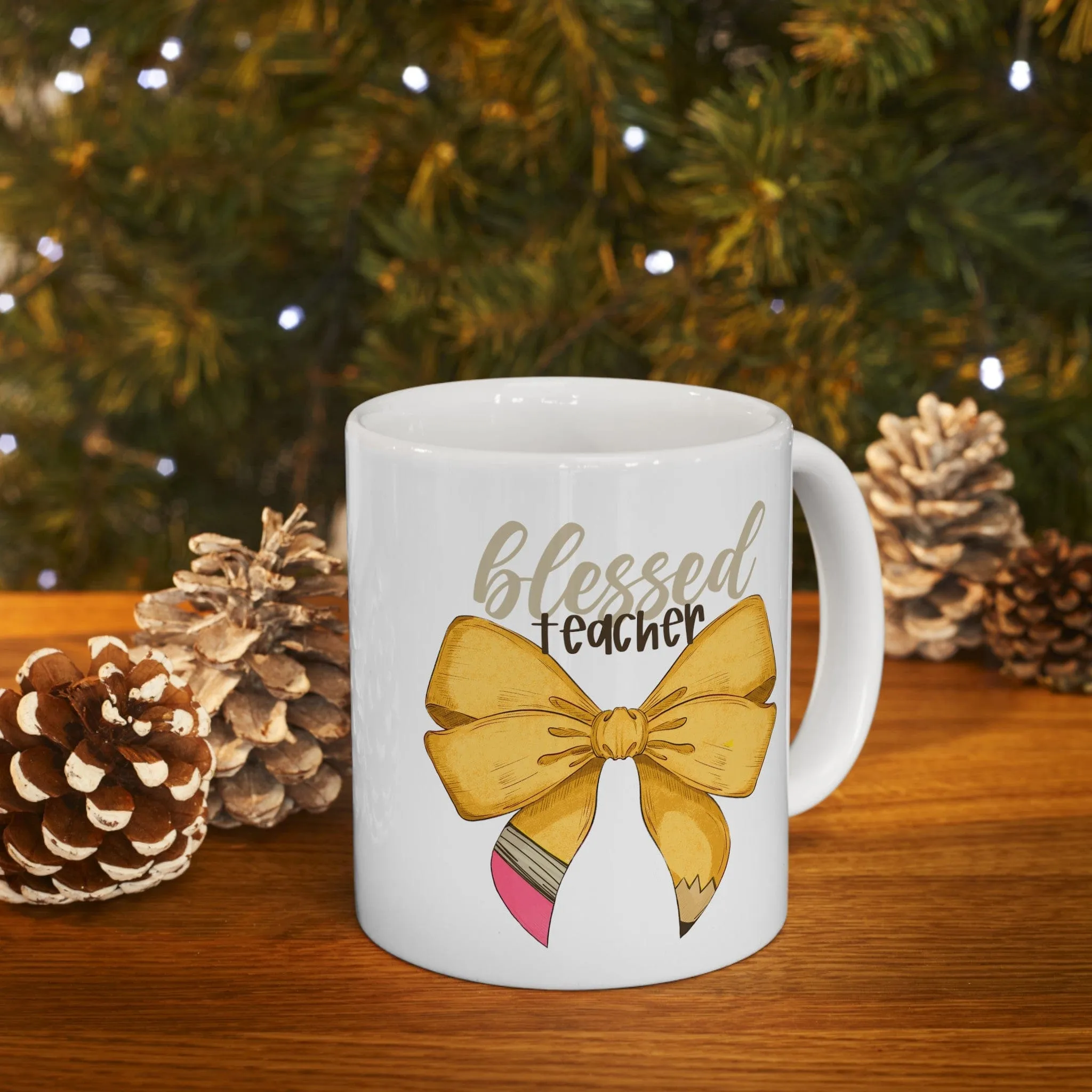 Blessed Teacher Bow 11oz Mug