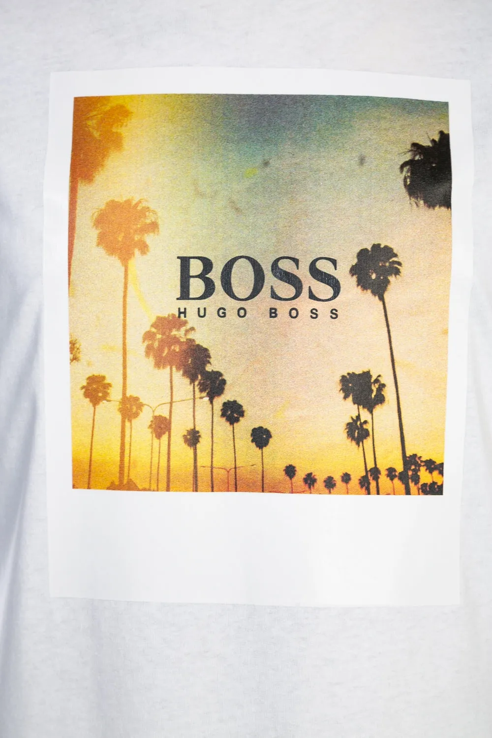 BOSS Tsummer 4 T Shirt in White Palm