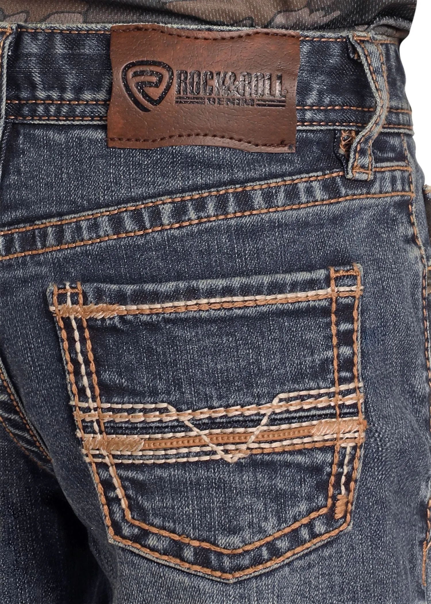 Boy's Rock & Roll Ladder Stitch Embroidered Revolver Jean