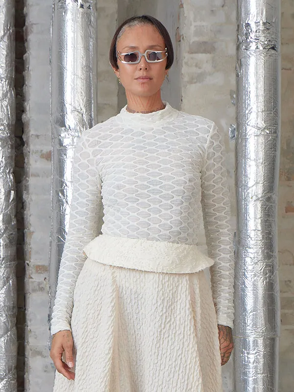 Bubble Wrap Turtleneck - Pearl