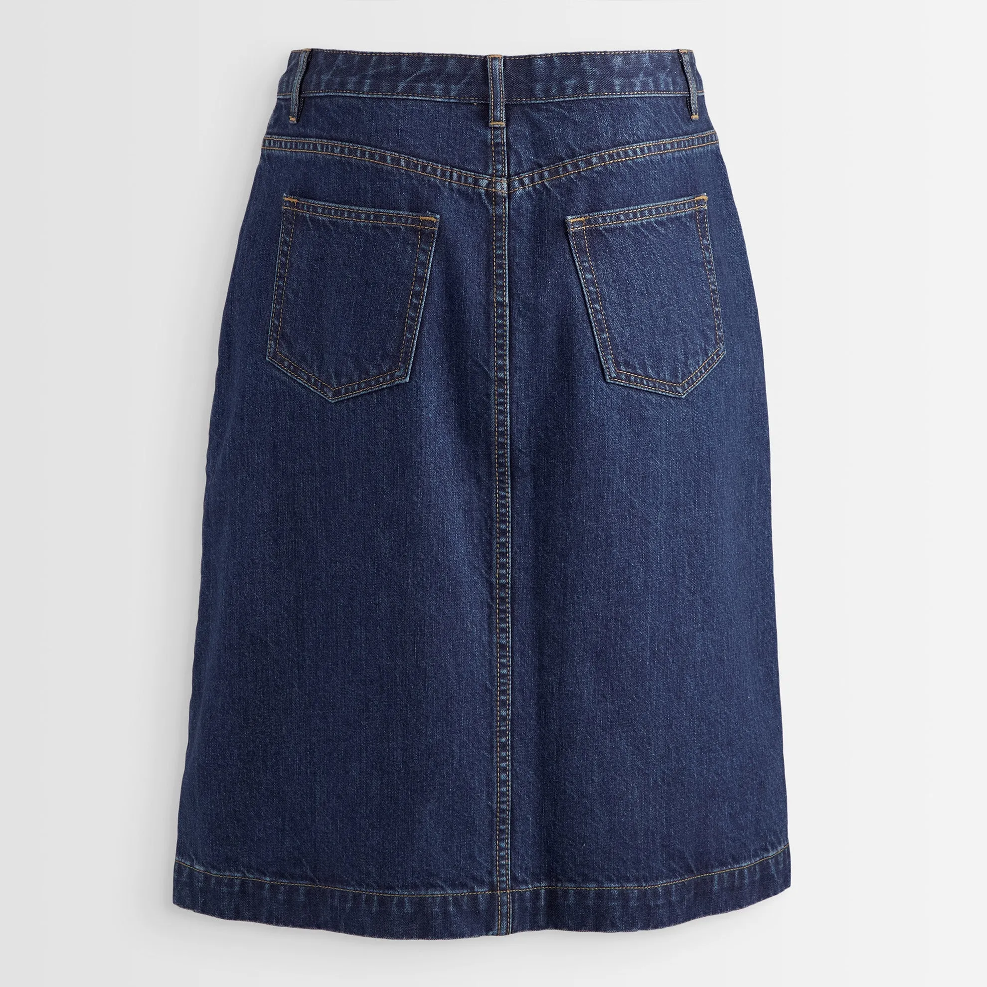 Button Front Denim Skirt