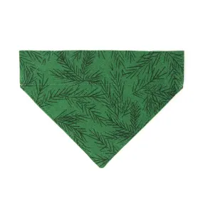 Cat Bandana - "Cedar Lodge" - Woodland Pine Forest Green Bandana for Cat   Small Dog / Christmas, Holiday, Winter, Nature / Slide-On Over the Collar Bandana