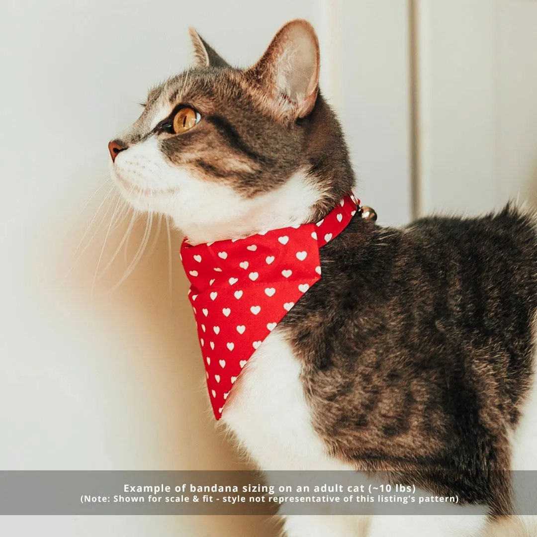 Cheese Cat Bandana - "Say Cheese" - Foodie Bandana for Cat Collar or Small Dog Collar / Slide-on Bandana / Over-the-Collar (One Size)