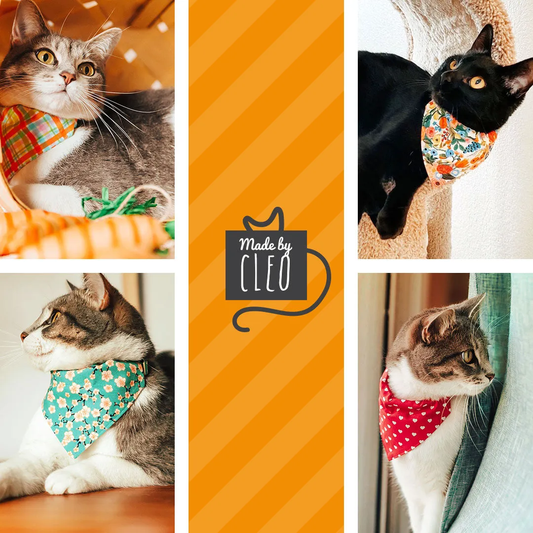 Cheese Cat Bandana - "Say Cheese" - Foodie Bandana for Cat Collar or Small Dog Collar / Slide-on Bandana / Over-the-Collar (One Size)