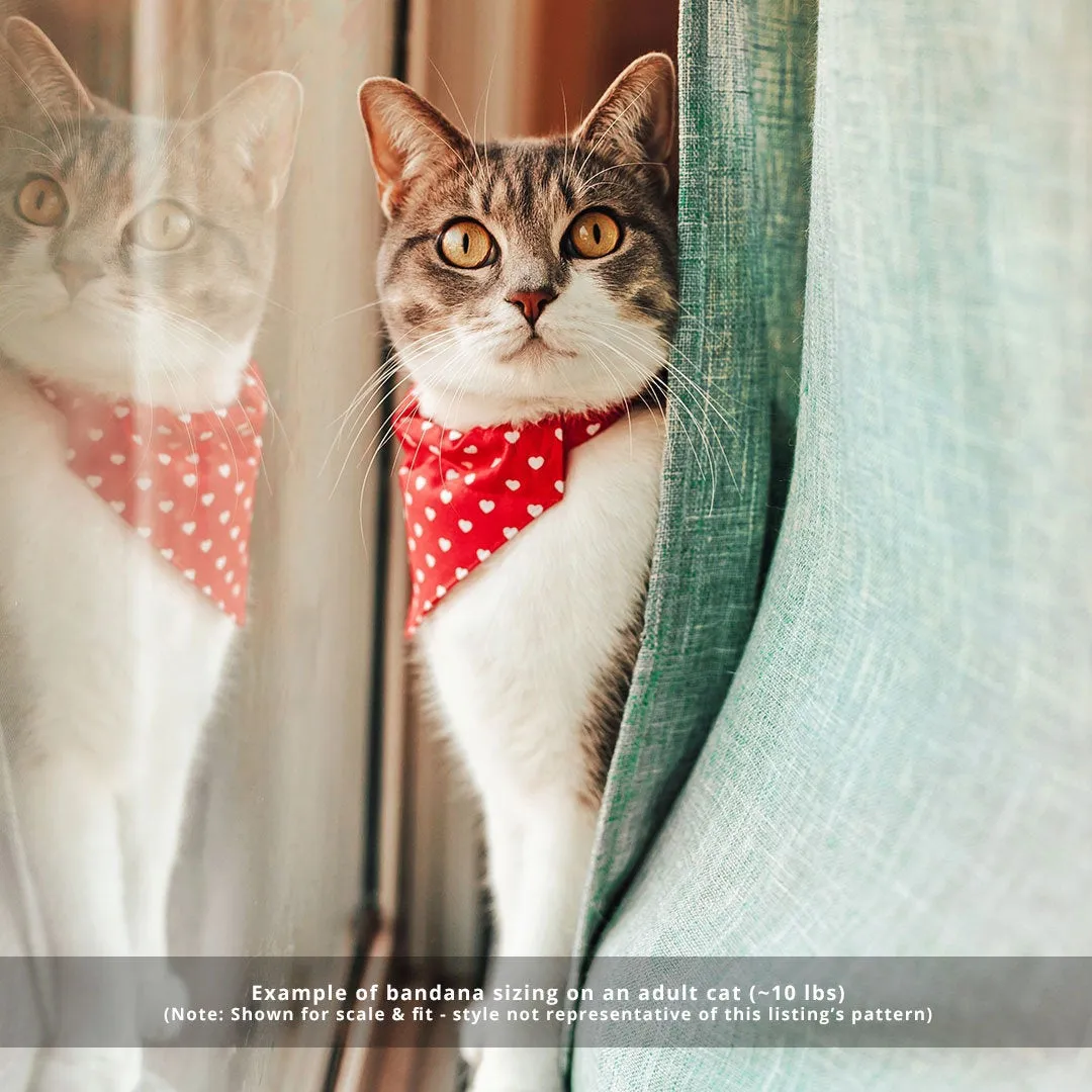 Cheese Cat Bandana - "Say Cheese" - Foodie Bandana for Cat Collar or Small Dog Collar / Slide-on Bandana / Over-the-Collar (One Size)