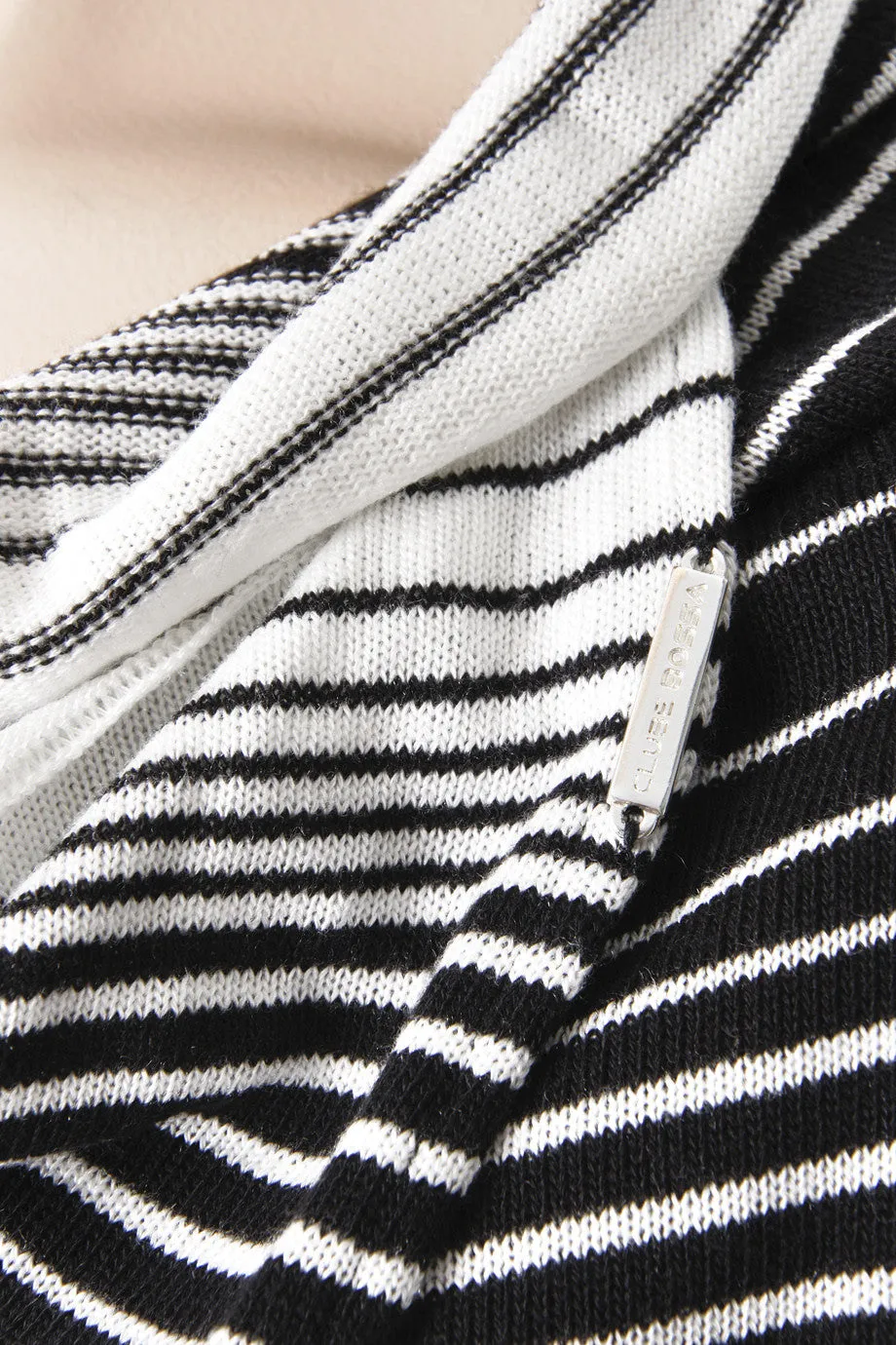 CLUBE BOSSA STRIPPED Black & White Cardigan