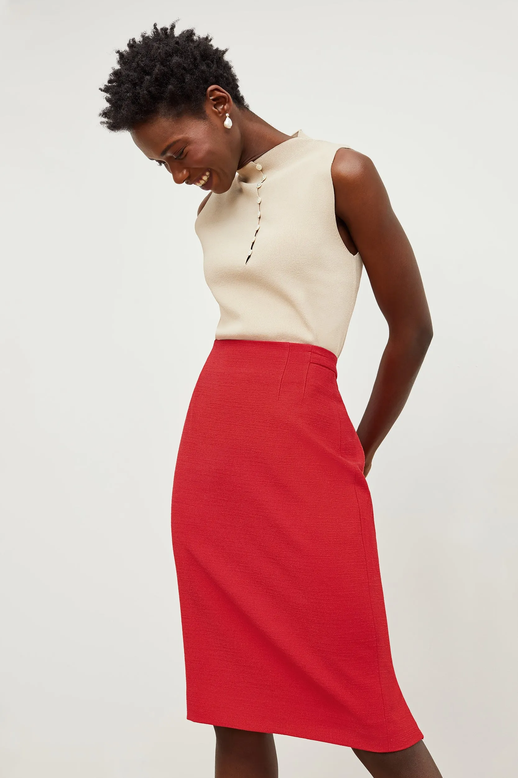 Cobble Hill Skirt - Slubbed Weave :: Poppy