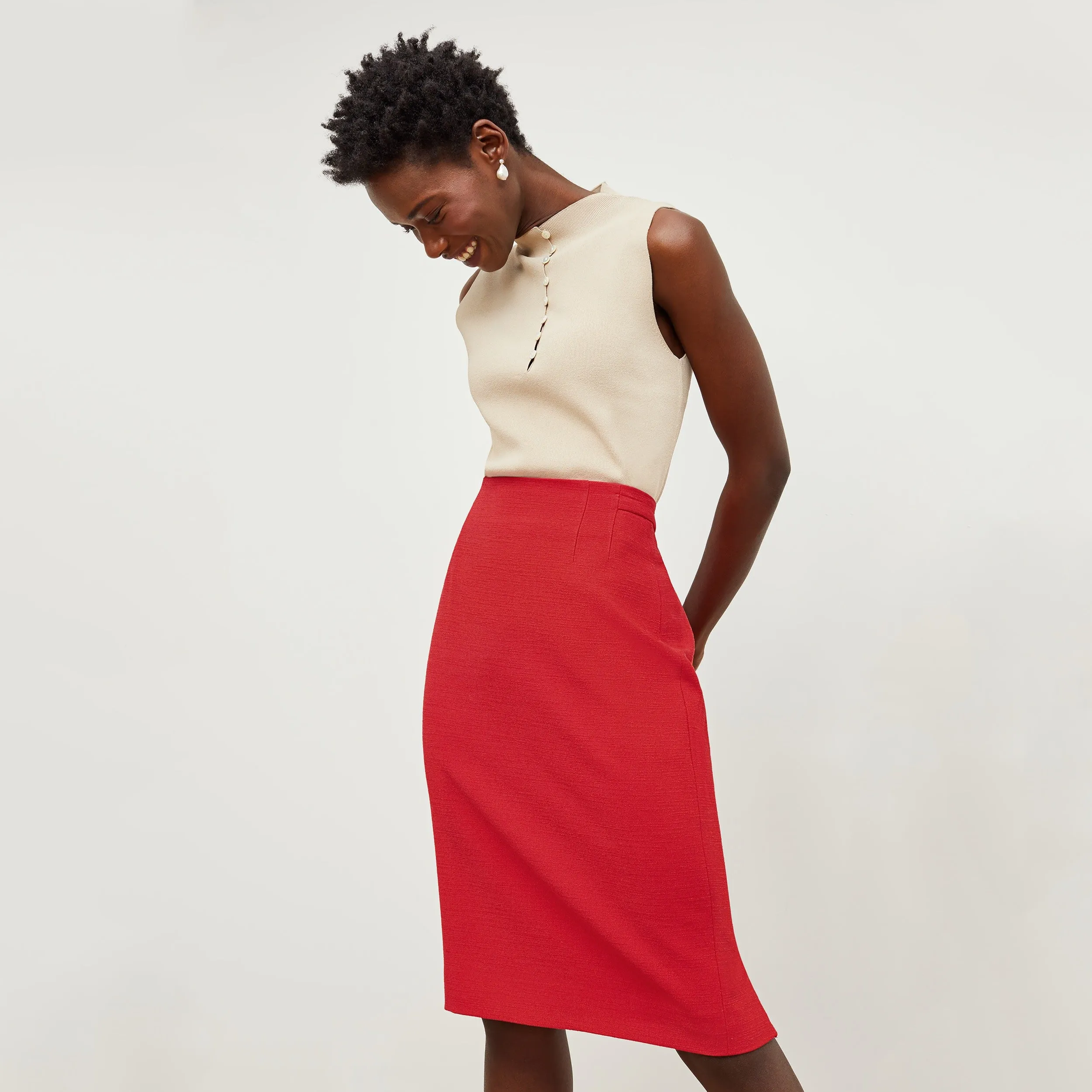 Cobble Hill Skirt - Slubbed Weave :: Poppy