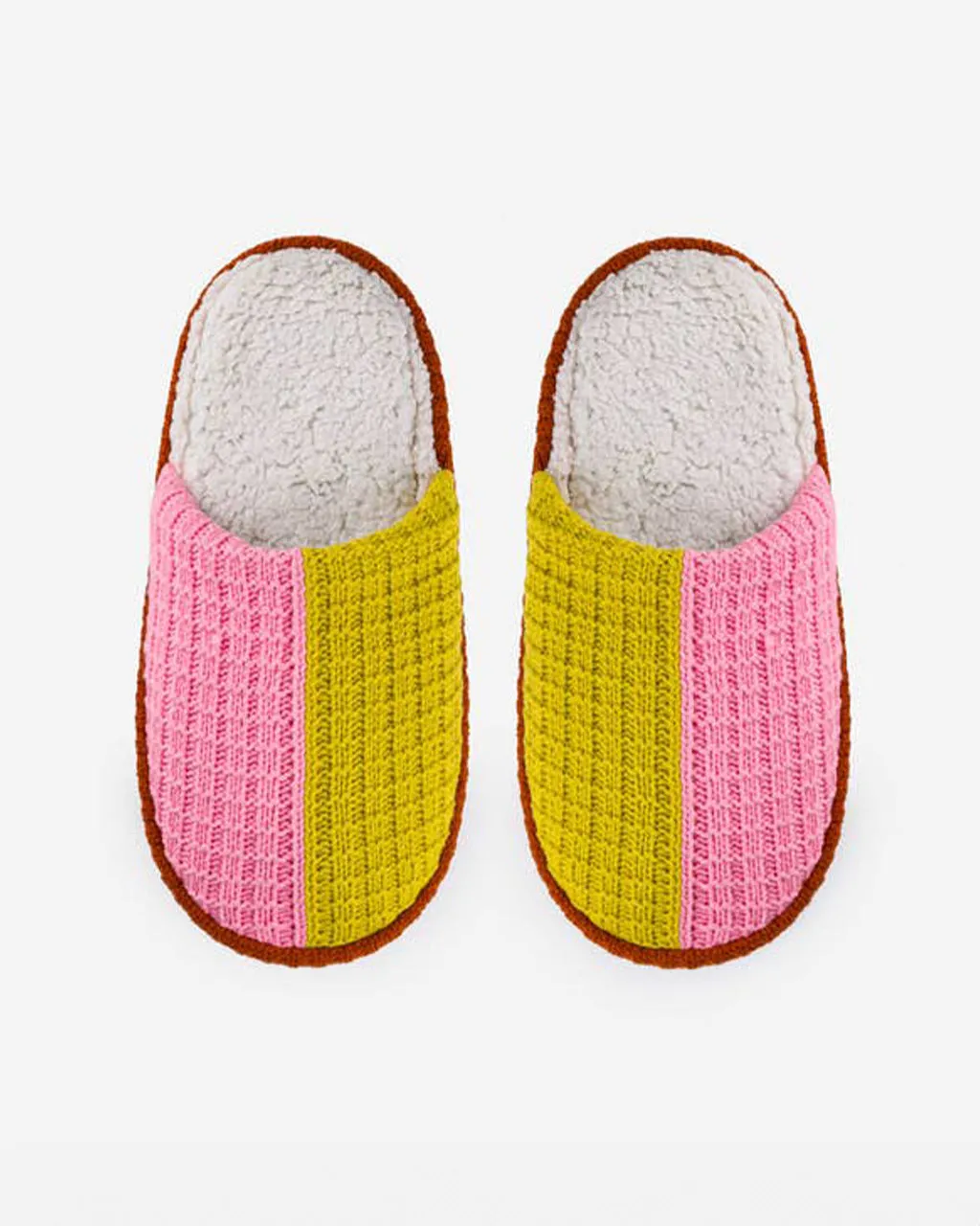 Colorblock Slide Slippers - Golden Olive   Pink