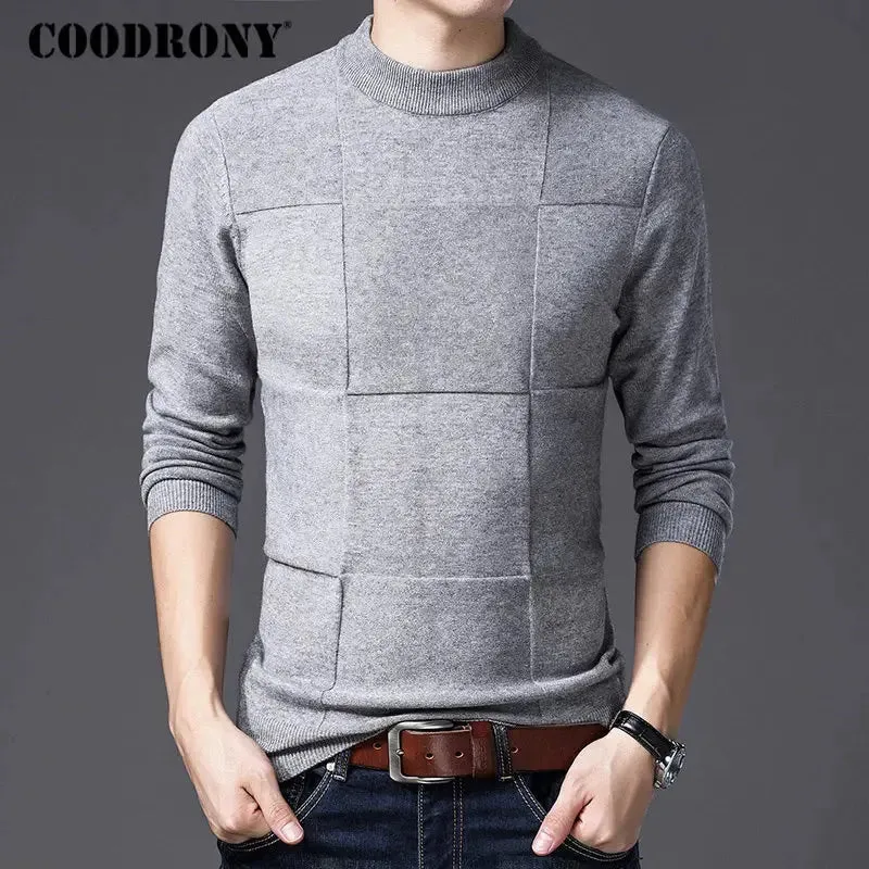 COODRONY Men's Winter Christmas Sweater Men Pullover Men Cashmere Turtleneck Pull