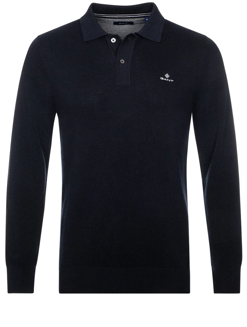 Cotton Piqué Polo Sweater Evening Blue