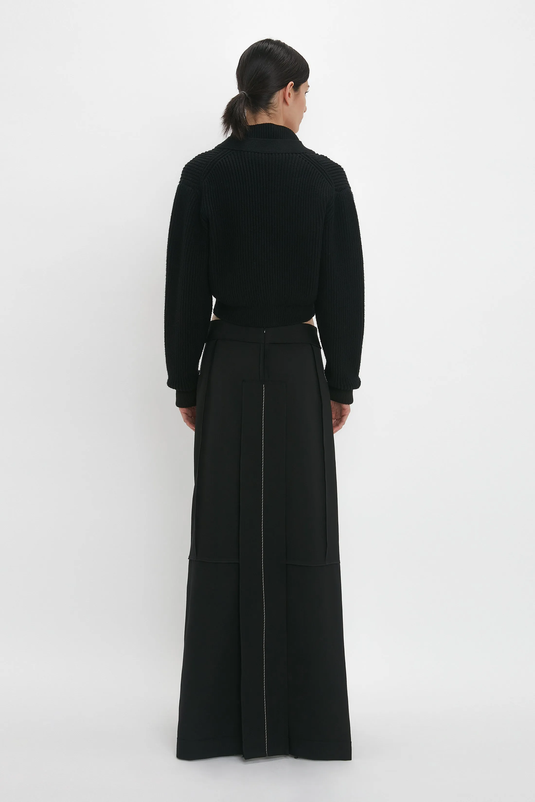 Deconstructed Floor-Length Skirt In Black