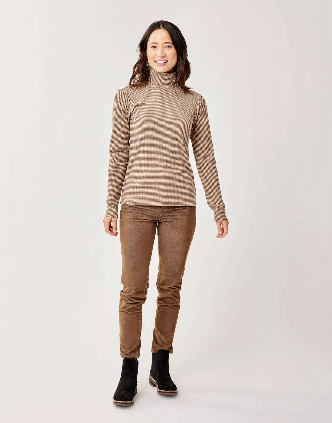 Denise Turtleneck: Dk. Brown Stripe