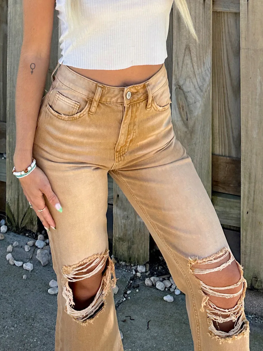 Distressed Straight-leg Loose Fit Jeans