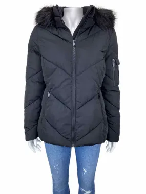 DKNY, Women's Puffer w/ Fur Trim, Black, Size S