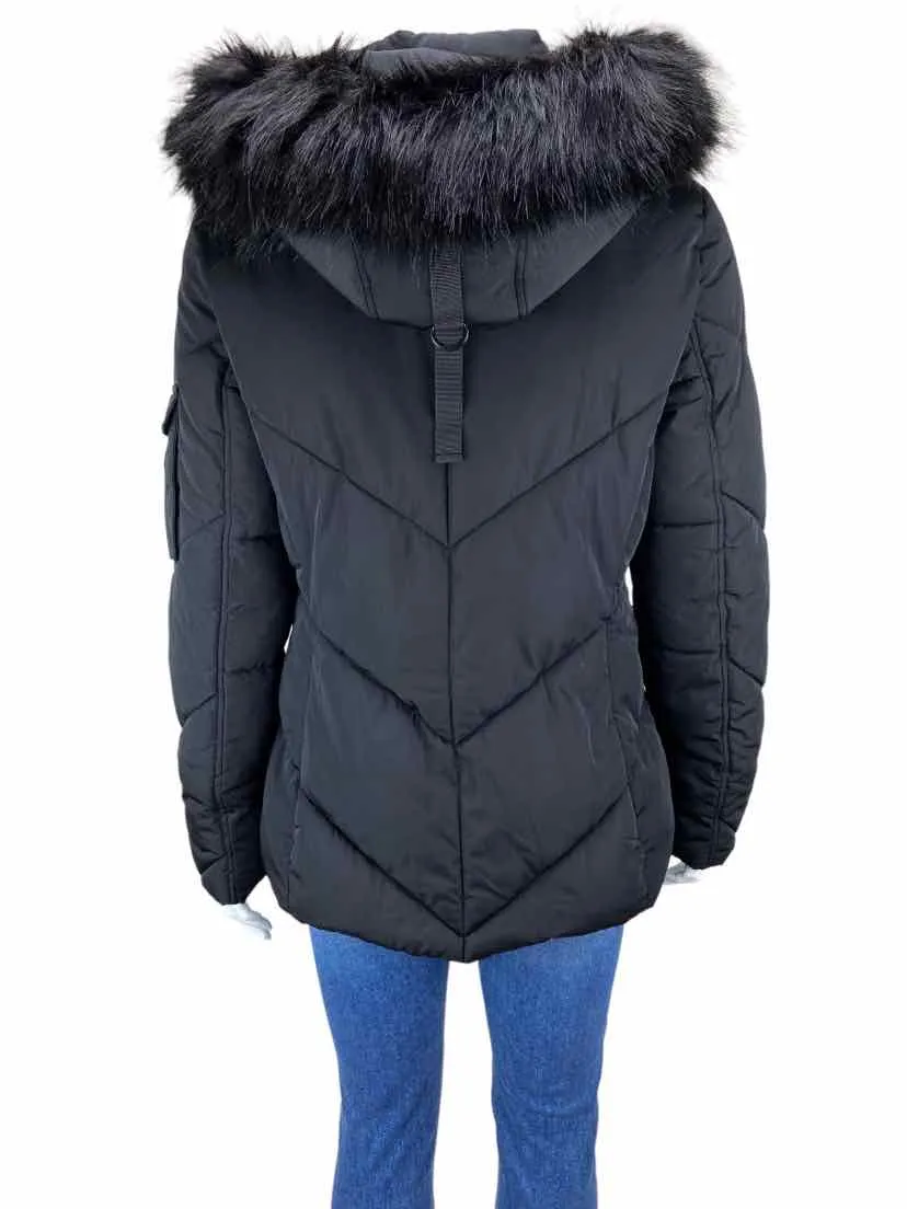 DKNY, Women's Puffer w/ Fur Trim, Black, Size S