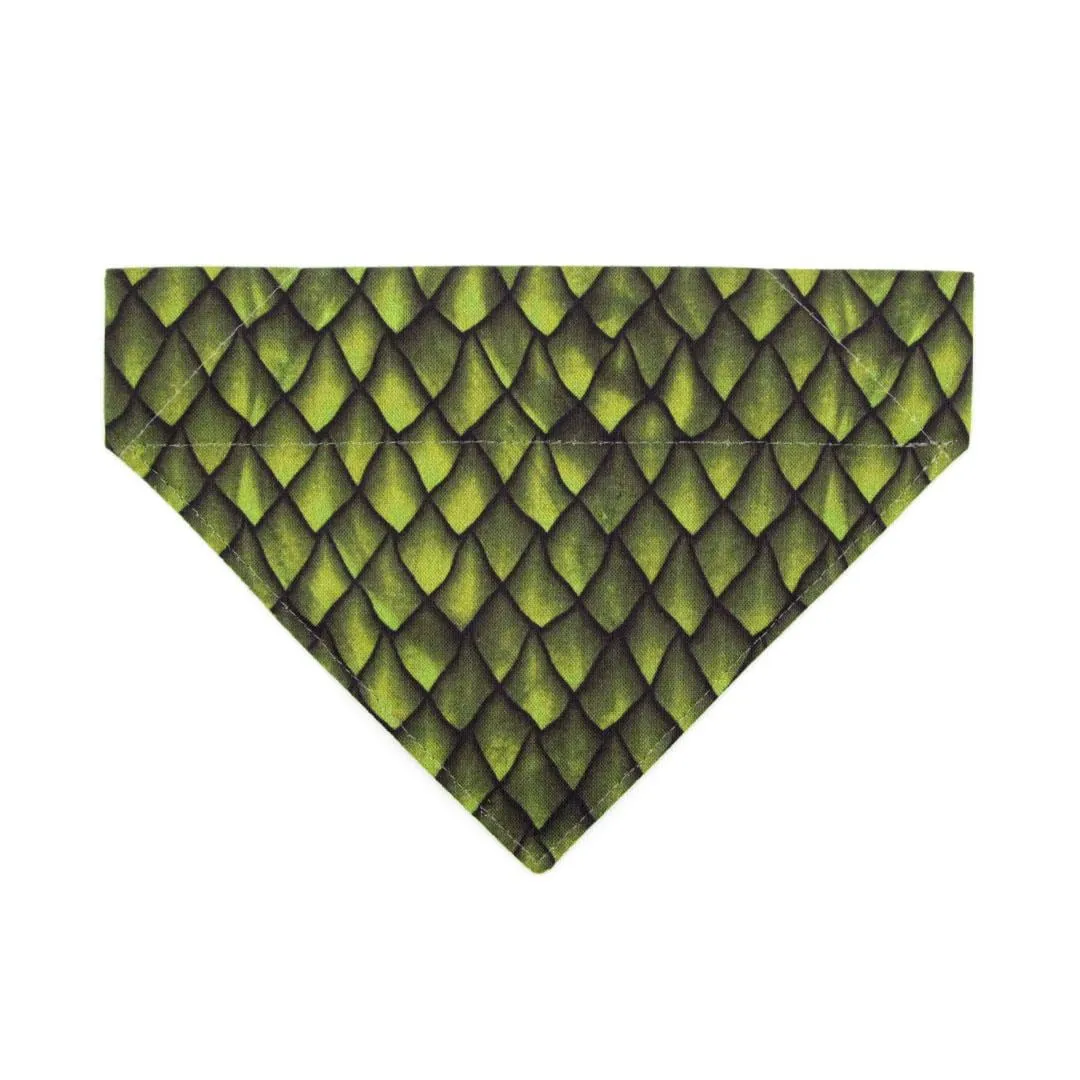 Dragon Cat Bandana - "Dragon Scales - Green" - Fantasy Bandana for Cat   Small Dog / Game of Thrones / Slide-On Over the Collar Bandana