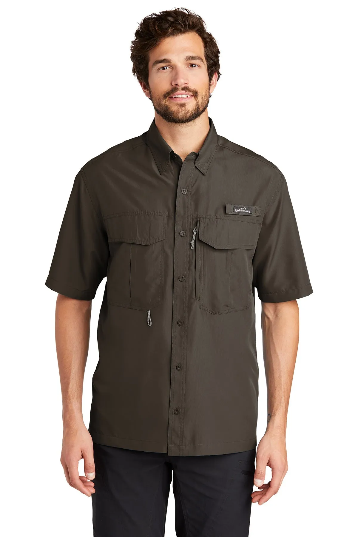 Eddie Bauer Short Sleeve Performance Branded Fishing Shirts, Boulder