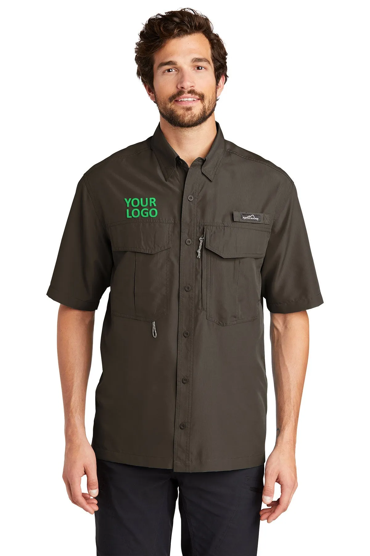 Eddie Bauer Short Sleeve Performance Branded Fishing Shirts, Boulder