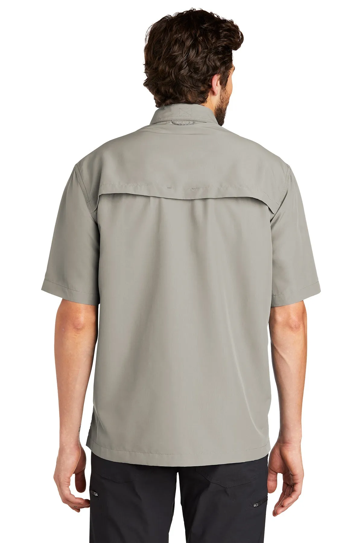 Eddie Bauer Short Sleeve Performance Branded Fishing Shirts, Driftwood