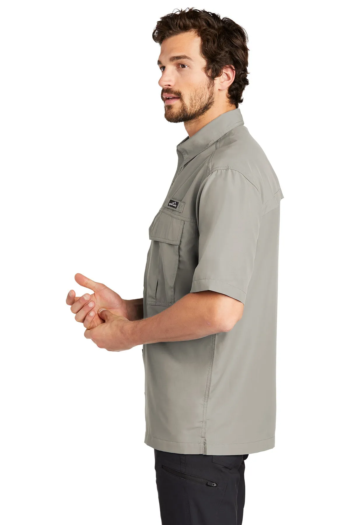 Eddie Bauer Short Sleeve Performance Branded Fishing Shirts, Driftwood