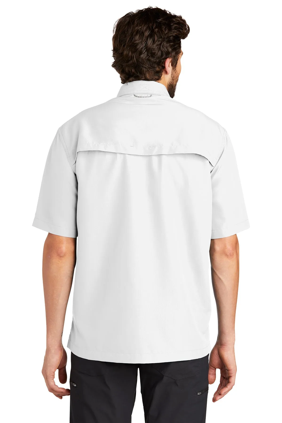 Eddie Bauer Short Sleeve Performance Branded Fishing Shirts, White