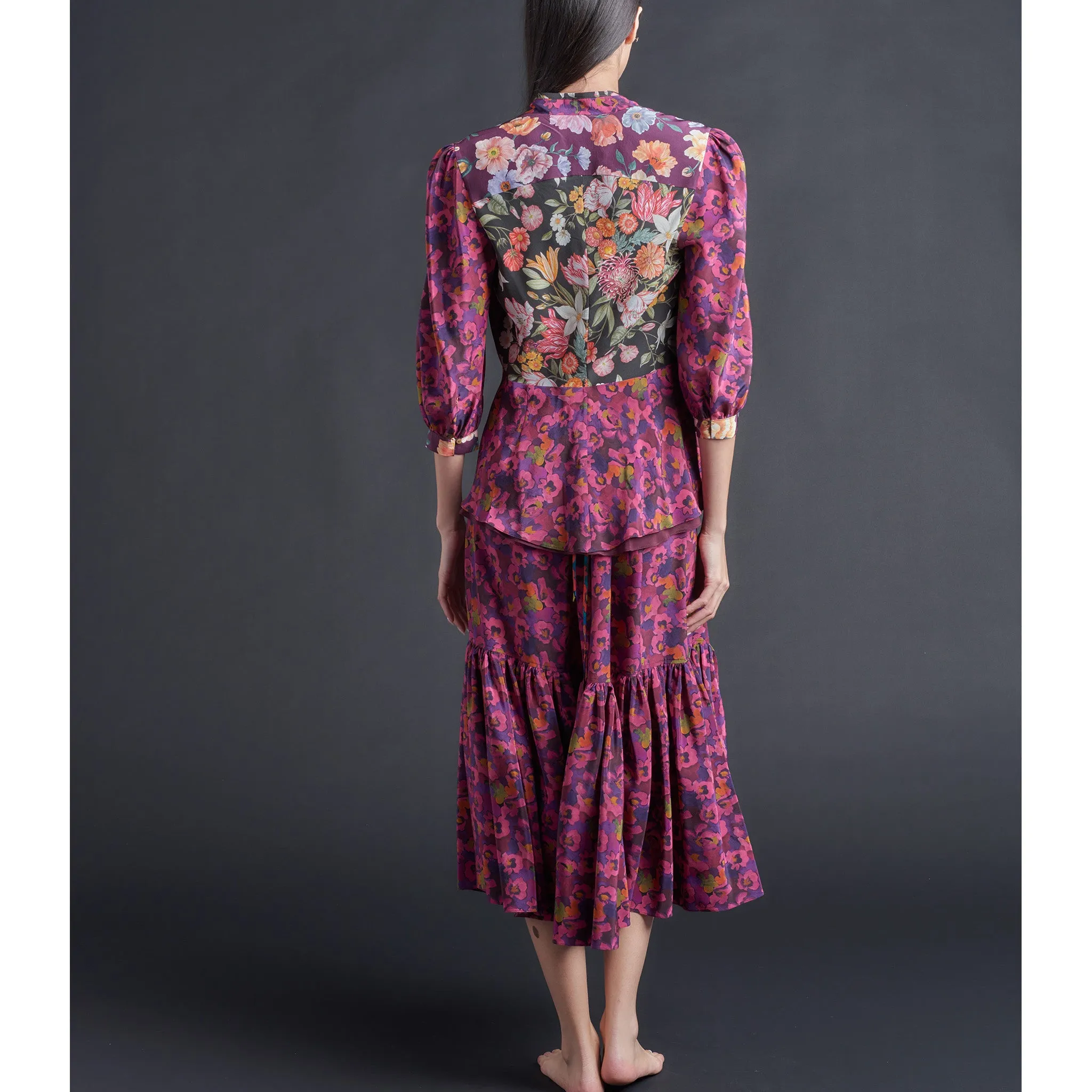 Elena Jacket in Liberty Print Gemma Rose Silk Crepe de Chine