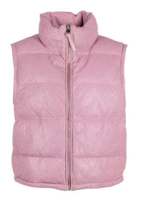 Ellice OS Leather Vest, Pink